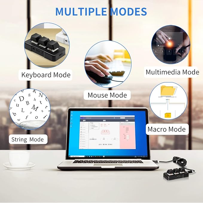 Mini 3 Key Keypad Mechanical Gaming Keyboard USB/2.4G/Bluetooth RGB Backlit Mini Programmable Macro Keypad One Handed Standard Keyboard