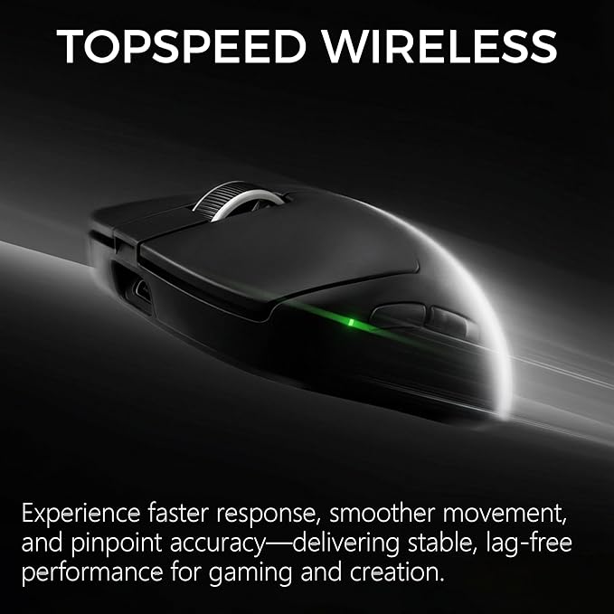 MCHOSE A7 V2 Pro Wireless Gaming Mouse Tri-Mode Connection 59 Grams PAW3395 26K DPI Sensor Wired 8K/Wireless 1K Polling 130 Hour Battery Life - Black