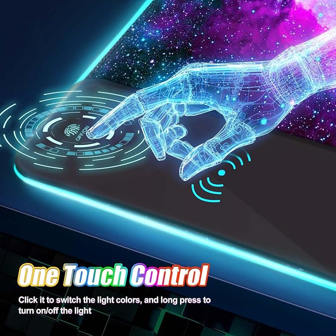 ToLuLu Wireless Charging RGB Gaming Mouse Pad 15W LED Mouse Mat with 30W Charger 14 Light Modes Large Mousepad with Wrist Support Non-Slip Rubber Base Desk Mat Computer Keyboard Pad Galaxy Nebula