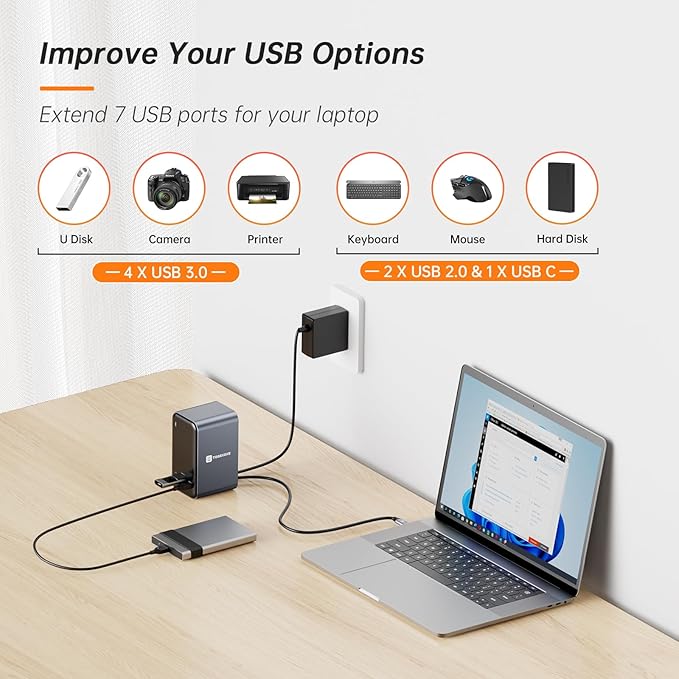 TobenONE USB C Laptop Docking Station Dual Monitor 15-in-1 USB C Dock with Dual HDMI 65W Power Supply VGA 4xUSB 3.0 2xUSB 2.0 SD/TF Ethernet and Audio/Mic for Lenovo HP Dell Surface