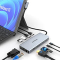 USB C Hub SUTOUG 12 in 1 Docking Station with 4K HDMI &amp 1080P VGA 92W PD 1Gbps Ethernet USB-C 3.0 &amp 4 USB-A Data Ports SD TF Card Reader USB C Adapter for Surface Pro MacBook Pro Air &am