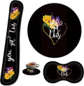 Keyboard Wrist Rest &amp Mouse Pad &amp Mouse Wrist Rest Support &amp Coaster Non Slip Rubber Base Wrist Support with Ergonomic Raised Memory Foam for Computer Laptop Home Office Butterfly Sunflo