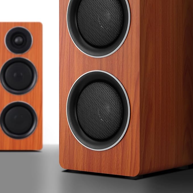 Computer Speakers with Subwoofer 2.1 Gaming Speaker System for Desktop PC 8 Deep Bass Bluetooth 5.3 AUX/RCA/Optical/Coaxial Surround Sound for PC/Monitor/TV - Brown
