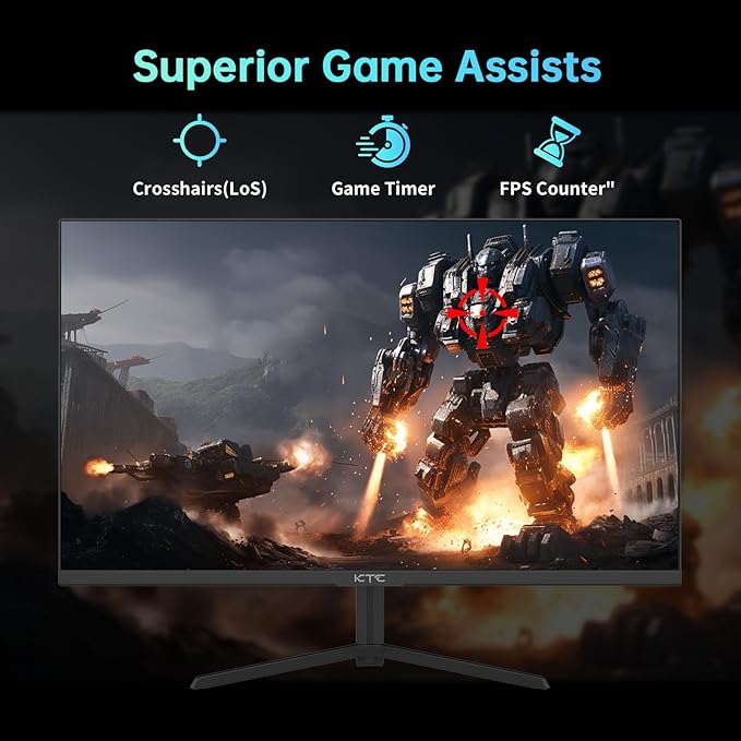 KTC 24 inch Monitor Fast IPS 1080p 144Hz 165Hz 1ms 125.25% sRGB HDR Borderless Gaming Monitor PC Monitor FreeSync Premium &amp G-Sync HDMI 2.0x2 DP1.4x2 Vesa Support Eye Care for Gamers