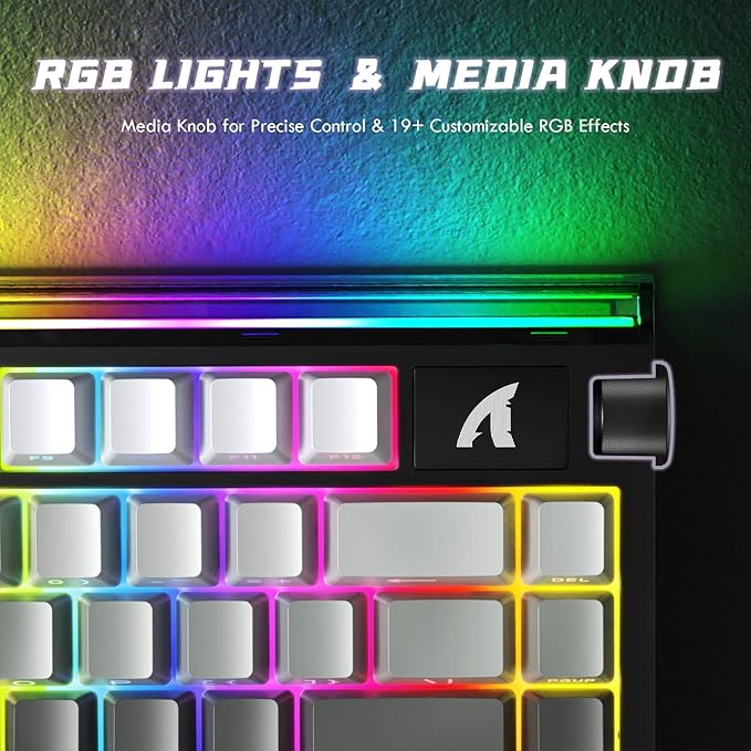 ATTACK SHARK R85HE Wired 75% Hall Effect Rapid Trigger Mechanical RGB Gaming Keyboard with 8K Polling0.05mm RT Accuracy0.08MS LatencyMagnetic Switch5 Layer Sound DampedDriver for PC(Moonlight)