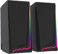 3.5mm 3D Stereo Surround Music RGB Light Gaming Wired Speakers Sound Bar for Computer Desktop PC Loudspeakers