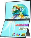 UPERFECT Delta 15.6 Dual Portable Monitor for Laptop Screen Extender 1080P HDR 360° Folding Stacked Triple Monitor with Stand for Laptop PC Phone Game Console (No Driver Needed)