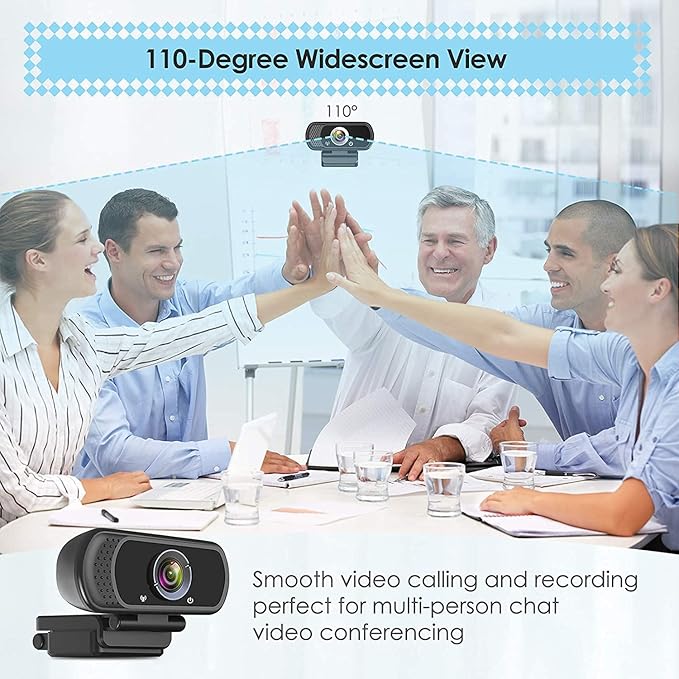 1080P Webcam with Microphone &amp Tripod Stand Privacy Shutter Cute Non Slip Rubber Base Mouse Pad with Wrist Rest Support