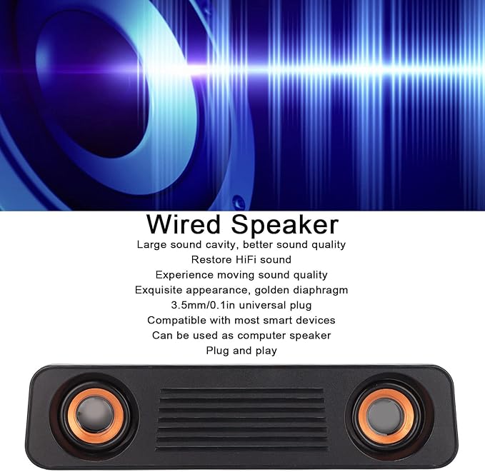 Computers Wired Speakers Desktops USB Powered Stereo Speaker System 3. Mm Auxiliary Multimedia Speakers for TV