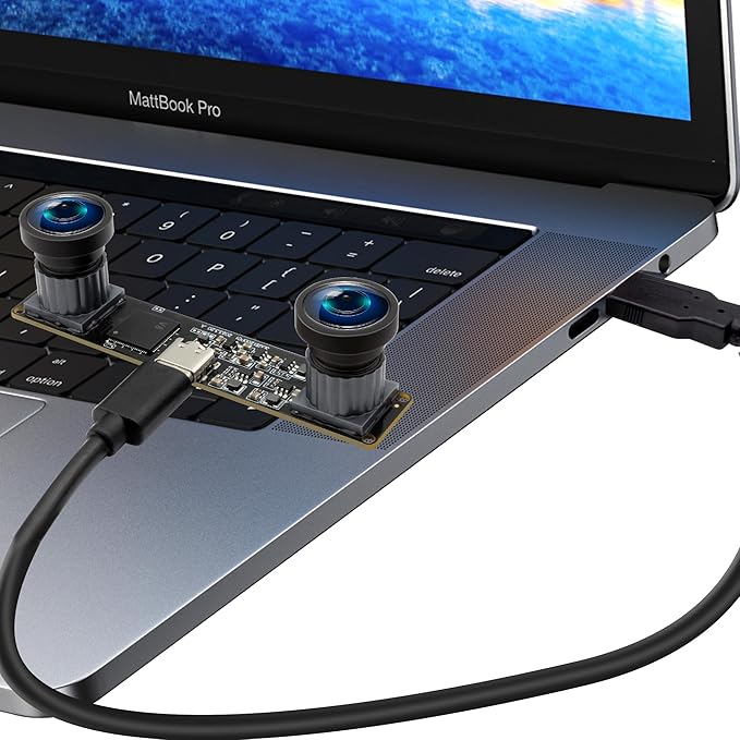 ELP 1200P 60fps Binocular Global Shutter USB Camera Module for Computer - Wide Angle 120 4MP Dual Lens Synchronization PC Camera