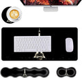 Mouse PadLarge Desk Mat Set 4in1 XL Mousepad + Keyboard Wrist Rest+Mouse Wrist Rest+Coaster with Ergonomic Desk Pad for Home Office Table Computer Cover -Eiffel Tower at Night