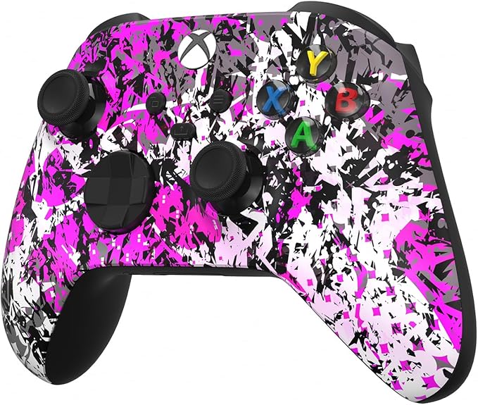 Custom Controllerzz Wireless Controller for Microsoft Xbox Series X/S &amp Xbox One - Custom Soft Touch Feel - Custom Series X/S Controller (X/S Shadow Bloom)