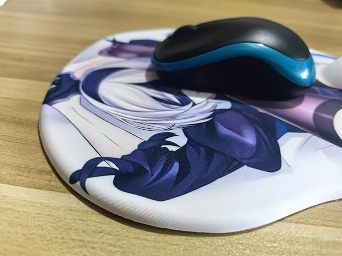 3D Funny Ergonomic Mouse Pads with Soft Gel Wrist Rest Support Anime Girl Gaming Oppai Mousepad Anti-Slip Mouse Mat 2Way Skin