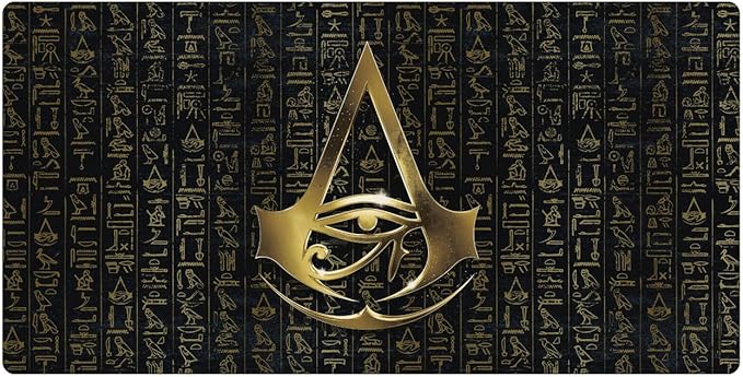 Head Case Designs Officially Licensed Assassin's Creed Logo 3D Heiroglyphics Origins Graphics 23.62 x 11.81 x 0.12 inches (600 x 300 mm) - L Gaming Office Desk PC Keyboard Mouse Mat Pad