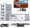 TobenONE Quad Monitor Docking Station with 4 HDMI 18-in-1 DisplayLink Docking Station with 120W Charger Dock for Thunderbolt 4/3 Laptops USB-C Windows MacBook(4 USB 2 USB-C EthernetSD/TFAudio)