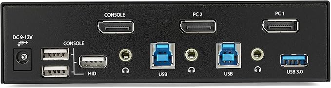 StarTech.com 2 Port DisplayPort KVM Switch - 4K 60Hz - Single Display - Dual Port UHD DP 1.2 USB KVM Switch with Integrated USB 3.0 Hub &amp Audio-Dell HP Apple Lenovo-TAA Compliant (SV231DPU34K) Bl