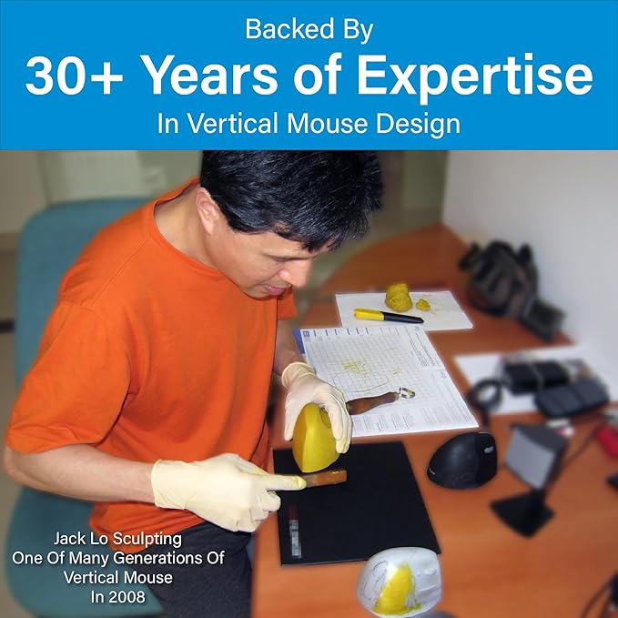 Evoluent – Inventor of The Vertical Mouse – VM4SW Ergonomic Vertical Mouse Right Hand Small Wireless USB Sculpted for Comfort Reduces Wrist Strain 4 Speeds 6 Customizable Buttons in Windows