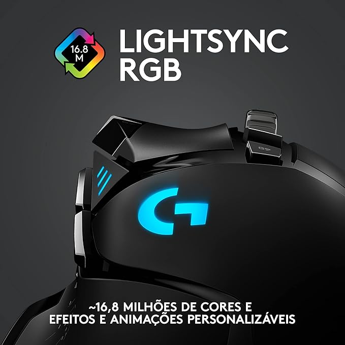 Logitech G - G502 Lightspeed + Hero - Mouse Inalámbrico de Hasta 16000 DPI Botones Programables Peso Ajustable con Iluminación RGB para Gaming - Negro