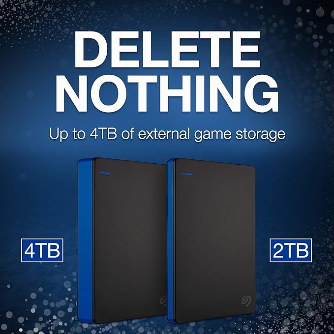 Seagate Game Drive 4TB External Hard Drive Portable HDD - Compatible With PS4 (STGD4000400) blue