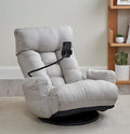 Floor Gaming Chair – 5-Position Adjustable 360° Swivel Folding Sofa Chair with Armrests Cushion-Padded Chaise Lounge for Teens &amp Adults (Gray)