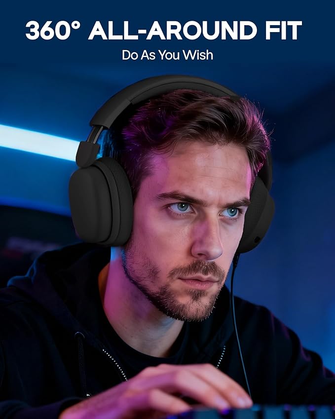 EPOMAKER X Aula G7 Pro Wireless Gaming Headset Dual Mode BT5.3 &amp 2.4GHz 7.1 Surround Sound 80+ Hour Battery RGB Light with Noise Canceling Mic for PS5 PS4 Switch PC (Black)