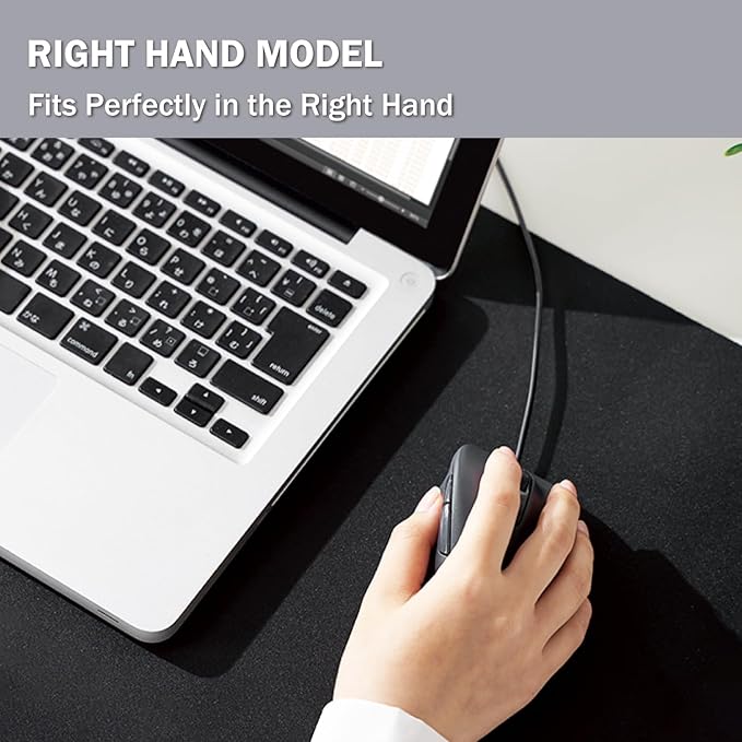 ELECOM Wired USB Ergonomic Shape Mouse Silent Click Right Hand 2000DPI 5 Buttons Optocal Sensor Compatible with PC Mac Laptop EX-G Ssize Black (M-XGS30UBSKBK)