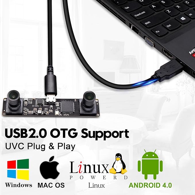SVPRO 960P USB Stereo Camera Module for 3DVR Synchronized Dual LensUSB2.0 Driverless for WindowsLinuxAndroidMacOSCMOS OV9712 Webcam Board for Person Count &amp Biometric Retina &amp 3D Printe