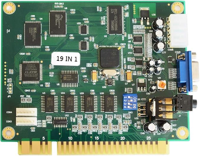 BLEE Classical Arcade Board 19 in 1 Arcade PCB Jamma Board Horizontal Jamma Multi Game CGA VGA Output