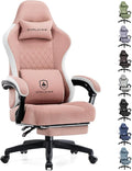 GTPLAYER Gaming Chair Computer Office Chair with Pocket Spring Cushion Linkage Armrests and Footrest High Back Ergonomic Computer Chair with Lumbar Support Task Chair with Footrest