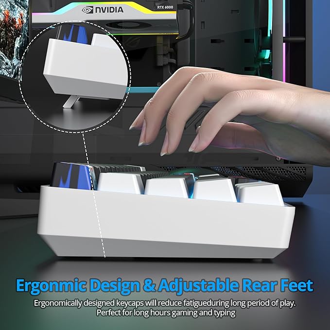 Portable 60% Mechanical Gaming Keyboard 60 Percent Red Switch LED Backlit 61 Keys Mini Black &amp White USB Wired Office Keyboard for Windows Mac Laptop PC
