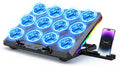 Laptop Cooling Pad with 12 Quiet Fans Slim Portable for 12-17.3 Inch Laptop Cooler Stand RGB Lighting with 5 Height Adjustable Gaming Cooling Fan Pad USB/Type-C &amp Phone Holder (LCD)