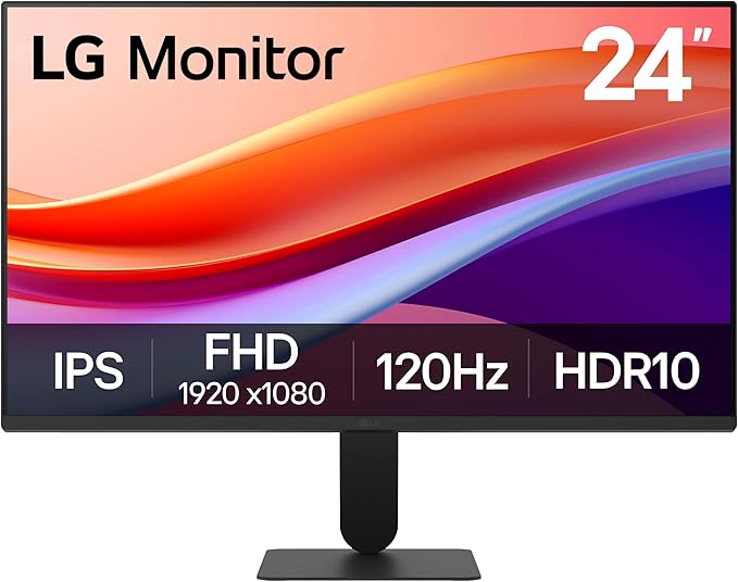 LG 24U411A-B 24-inch Full HD (1920 x 1080) IPS Computer Monitor 120Hz HDR10 Reader Mode Flicker Safe HDMI Slim Stand Base Black