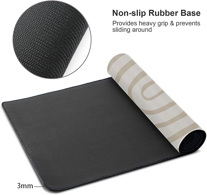 Spiral Wave Desk Cover MatExtended Large Mouse PadComputer Laptop Mat Desk Decor for Office Game Home 30x16 Inch