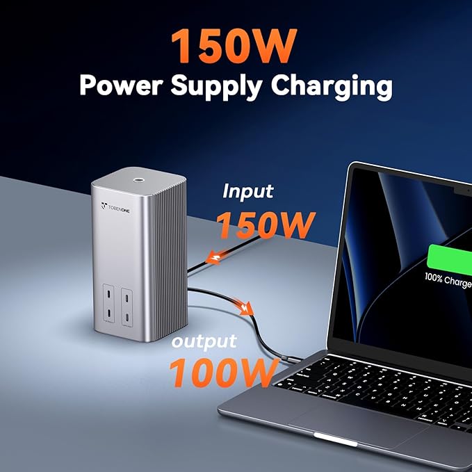 TobenONE 20-in-1 Docking Station 3 Monitors for MacBook Triple 4K@60Hz Monitor Docking Station with 3 HDMI 2 DP 45W PD150W Charger 6 USB Ports Driver-Basedfor M1/M2/M3/M4/M5/Windows/Chrome OS