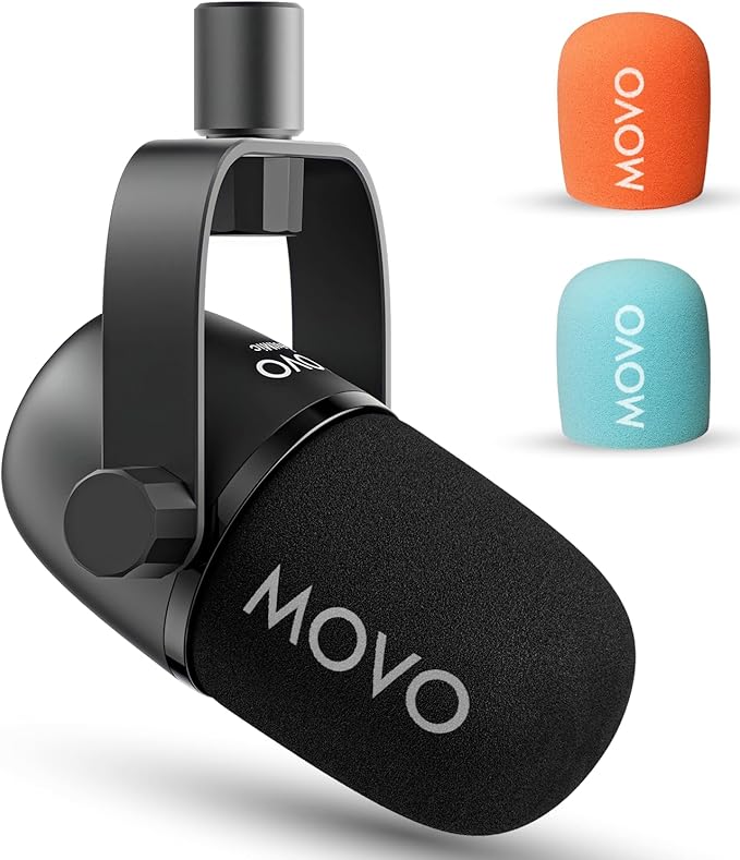 Movo CastMic Dynamic XLR Podcast Microphone for PC Gaming Streaming YouTube and Musicians - Cardioid Podcast Mic for Content Creators