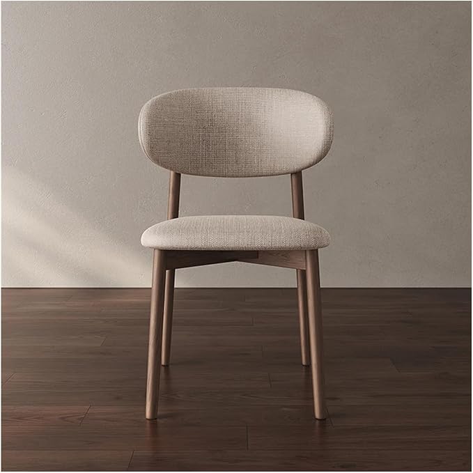 Adjustable Office Computer Chair with Armrest 1pcs Upholstered Dining Chairs Indoor Furniture with Curved Backrest Wooden Frame