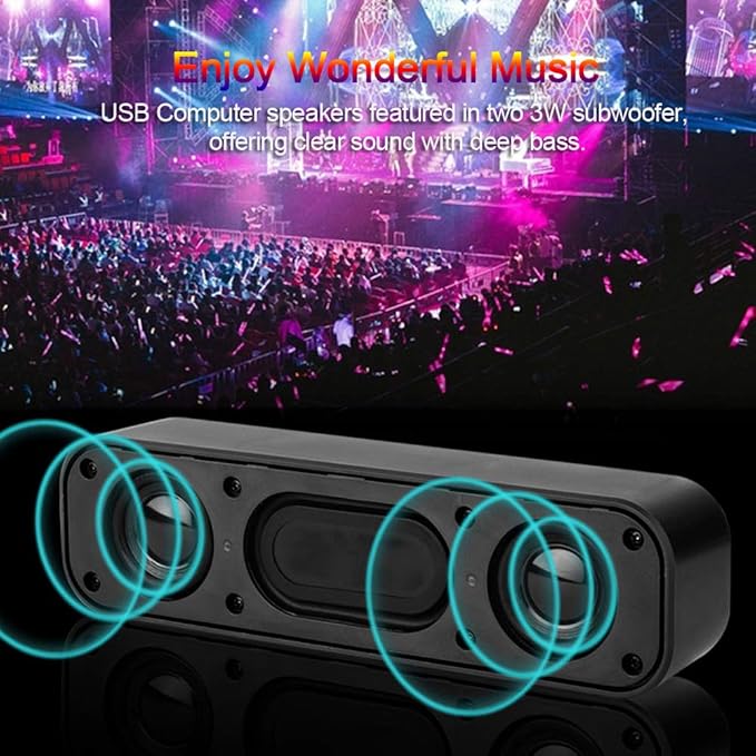 USB Powered Soundbar Desktop Speaker Wired Computer Sound Box for TV Desktop Laptop Computer