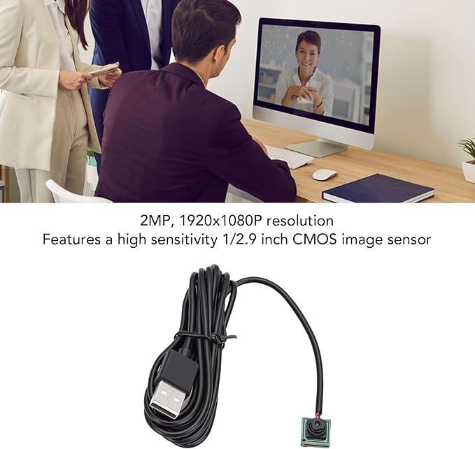 Zyyini USB Camera 2MP FHD 1080P Webcam with 180 Degree Wide Angle Lens and Low Light Sensitivity for Wins for for Video Calls Streaming Online School