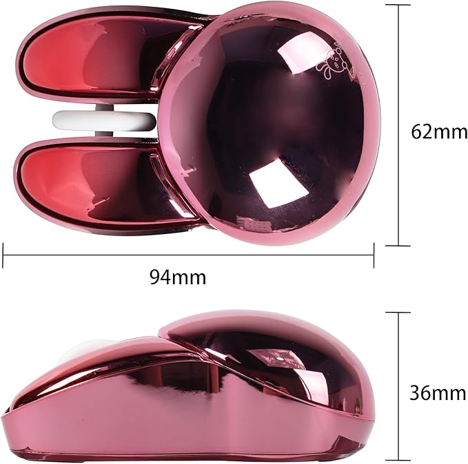 2.4G Wireless Mouse Cute Rabbit Shape Bluetooth Small Optical Mice 1200DPI USB Kawaii Computer Mouse for Small Hands Kids Women Red