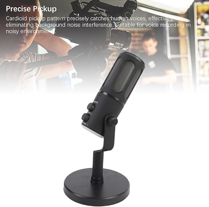 Zunate Dynamic Microphone XLR USB Interface Cardioid Pickup Pattern RGB Microphone for Vocal Voice Over Streaming Studio Metal Mic with Mute Headphone Jack for Gaming