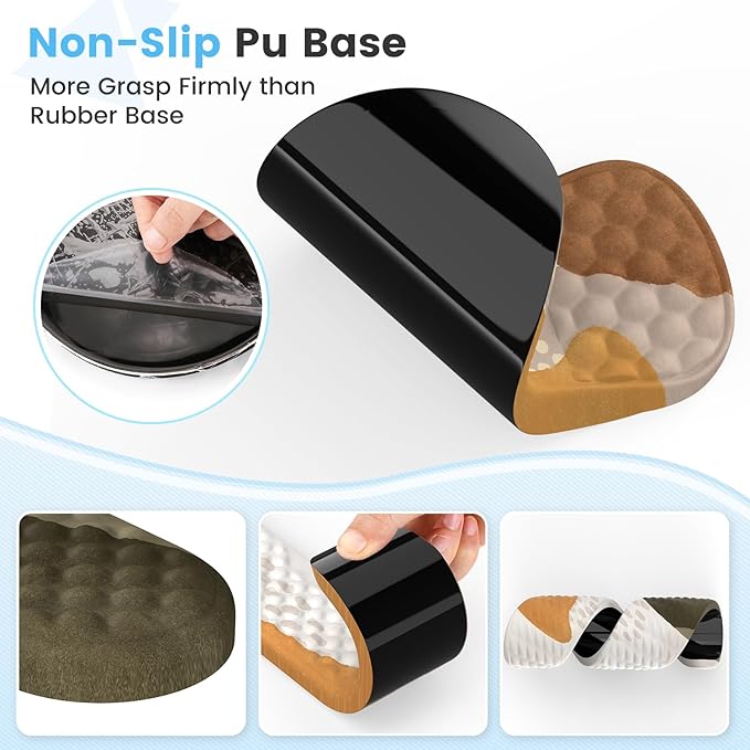 HAOCOO Ergonomic Mouse Pad with Wrist Rest and Keyboard Wrist Rest 3 PCS Computer Carpal Tunnel Mouse Pads for Desk with Coaster Set Memory Foam Keyboard Wrist Support for Laptop Office Boho Beige