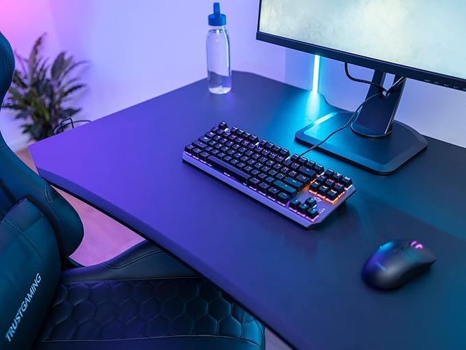 Trust Gaming GXT 834 Callaz TKL Mechanical Keyboard US/NL QWERTY Layout Outemu Switch Multicolor LED Lighting 12 Media Keys USB Gaming Keyboard 80 Percent for PC Laptop Mac Black