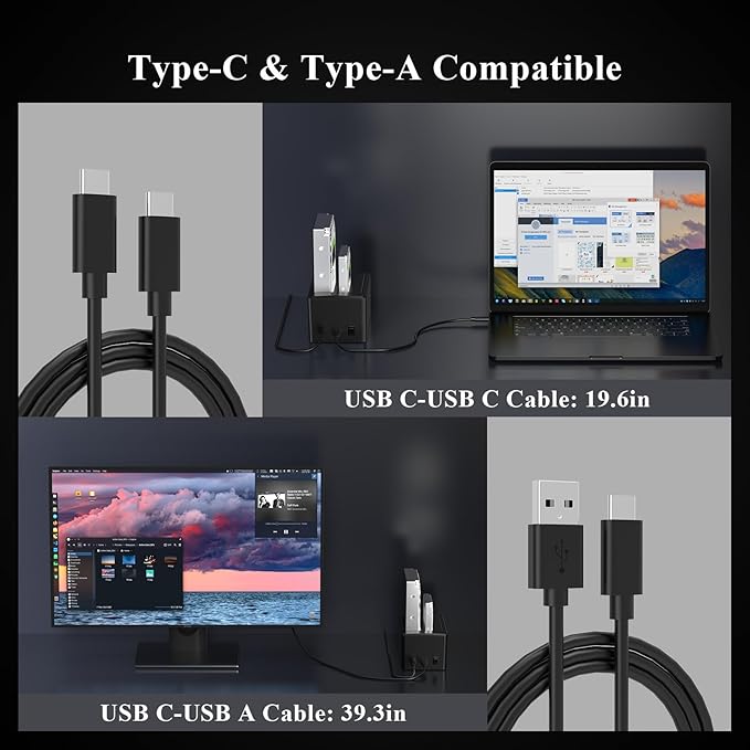 FIDECO USB 3.2 Gen 1 to Hard Drive Docking Station Hard Drive Dock for 2.5 or 3.5 inch SATA I/II/III HDD SSD with Hard Drive Duplicator/Offline Clone Function and 2 USB Cables Support UASP