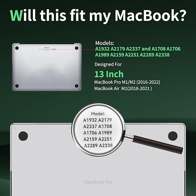 Privacy Screen for MacBook Air 13 Inch M1(2018-2021)&amp Mac Pro 13In M1/M2(2016-2022)Anti Blue Light Glare Filter Removable Bubble-Free Monitor Shield Black Laptop Film With Camera Cover