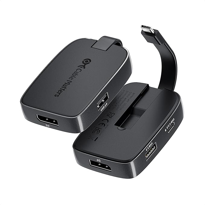 Cable Matters 4K@240Hz USB C Hub DisplayPort 1.4 with 100W Charging Support 8K@60Hz HDR(Foldable USB C to DisplayPort Hub) Compatible with Thunderbolt 4 MacBook XPS iPad Pro iPhone 16/15 Pro
