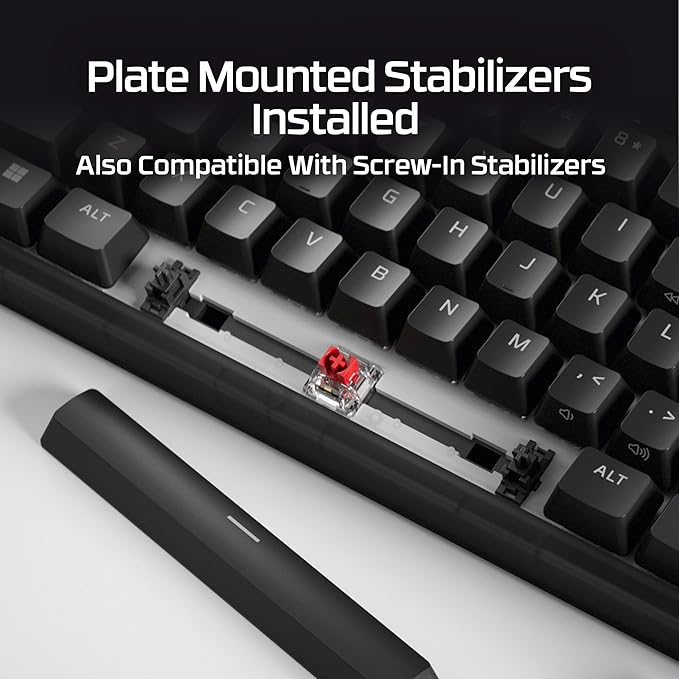 HyperX Origins 2 65 – Gaming Keyboard PC Swappable Housing Hotswap Switches High Profile 65% Layout 8k Polling Adjustable Angle Mechanical Switches