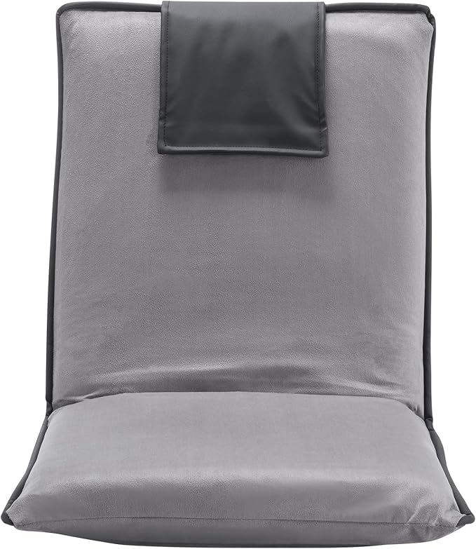 VEVOR Floor Chair 6-Position Adjustable Meditation Chair with Back Support Folding Sofa Chair for Reading TV Watching and Gaming Portable Floor Seat Lounge Sofa Chair for Kids Teens Adults Gray