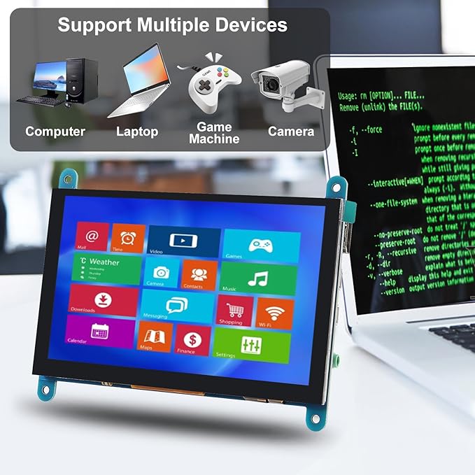 5 Inch IPS Touch Screen Display 800×480 Capacitive Screen HDMI HD Screen Full View Color LCD Liquid Crystal Screen for Windows 10 8 7 BB Black etc