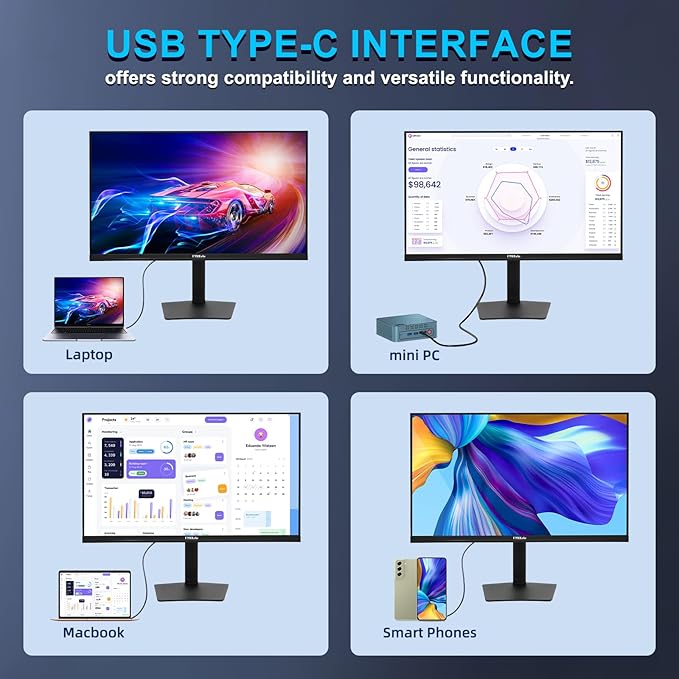 22 Inch Touchscreen Monitor IPS FHD 1080P Touch PC Display 75Hz LED Backlit Multi-Touch Monitor VESA HDMI &amp VGA &amp USB Computer Touch Screen for Gaming Business Warehouse Bar Gym