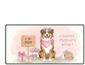 Happy Mother's Day Australian Shepherd Love Dog Mom Heart Flower Desk Mat Full Keyboard Mouse Pad Aussie Dog Lover Gifts Large Mousepad 12004